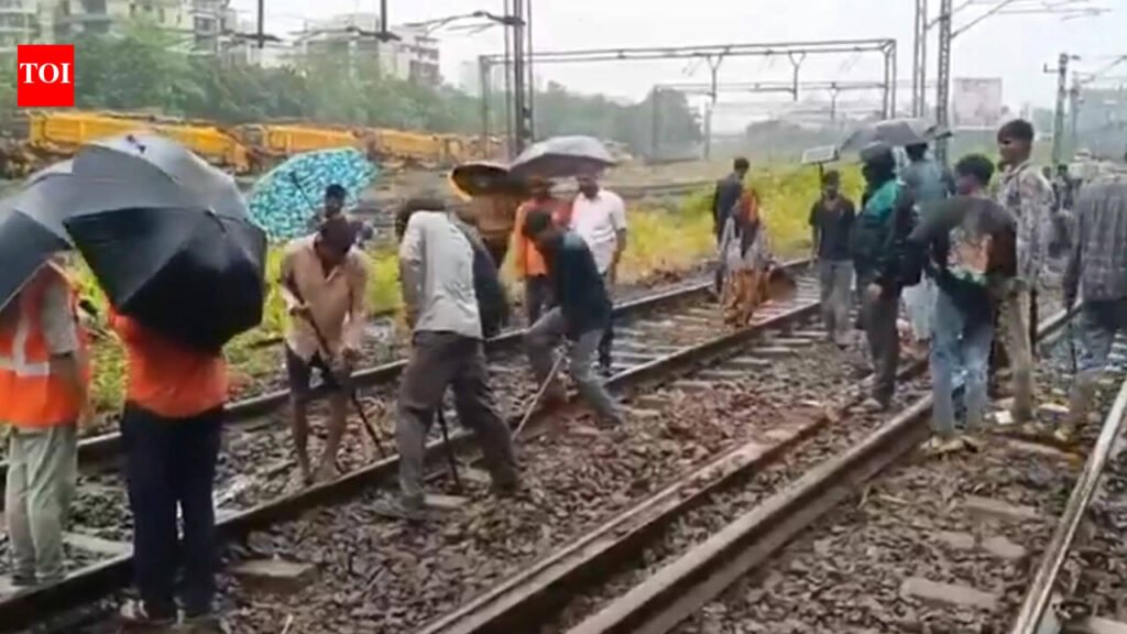 Excess water flow causes track cave-in on Mumbai’s Trans Harbour line; services hit | Mumbai News