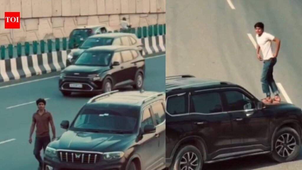 Gurgaon police arrest man, apprehend juvenile for dangerous stunt on Sohna Expressway; Scorpio seized | Gurgaon News