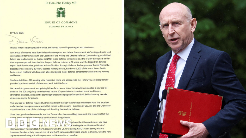 Defence Secretary John Healey resigns