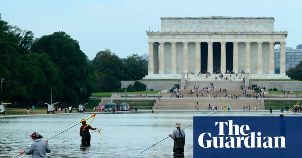 Trump says beleaguered reflecting pool will ‘probably’ be drained for repairs | Washington DC