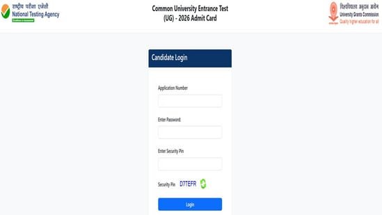 CUET UG Admit Card 2026 released for June 6, 7 exam dates, download link here