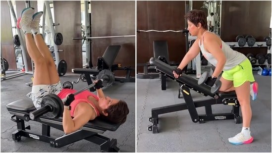 Hina Khan’s ‘one day at a time’ full-body workout features strength training, rowing and treadmill cardio. Watch