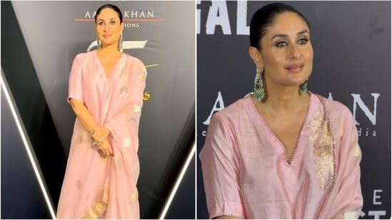 Kareena Kapoor brings Amrita Sher-Gil’s spirit to life in a graceful blush-pink Banarasi suit; here’s how much it cost