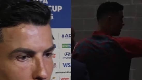 Cristiano Ronaldo snaps, shouts ‘Mbappe’ and walks off in fresh clip after repeated Lionel Messi questioning