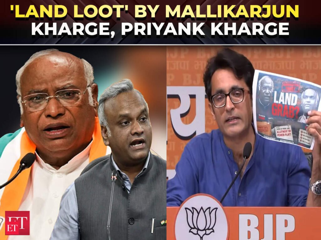 ‘Usurped poor man’s land’: BJP alleges ‘land-loot’ on Congress Prez Kharge family’s Trust – The Economic Times Video