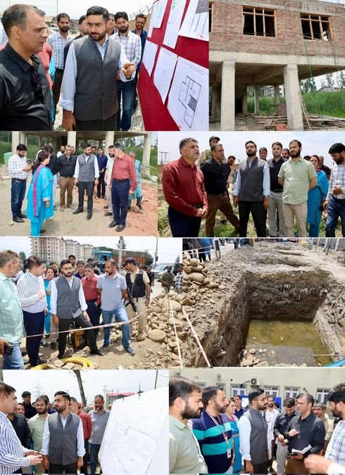DC Srinagar Conducts Inspection of Key Development Works at Children’s Hospital Bemina and Revenue Complex Shalteng