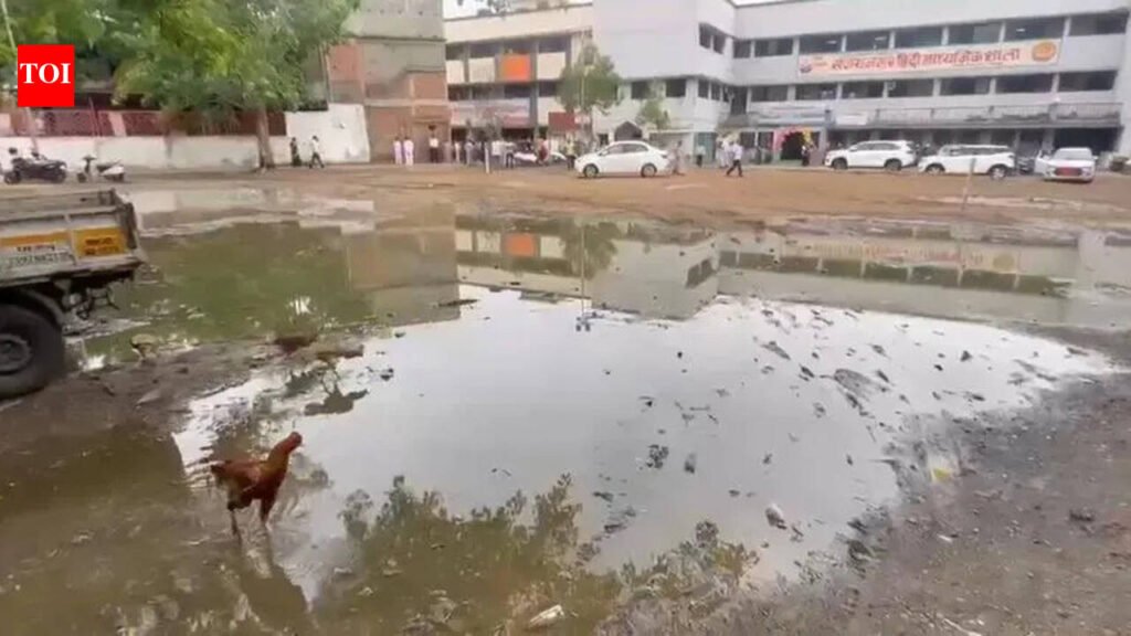 First day of school marred by waterlogged campus, encroachments, NMC chief slams edu committee officials | Nagpur News