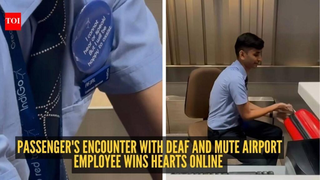 ‘I cannot hear or speak, but I will be happy to assist’: Passenger’s encounter with deaf and mute airport employee wins hearts online |