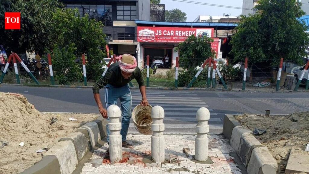 Jogging tracks, concrete barricades: Ghaziabad footpaths set for a makeover | Noida News