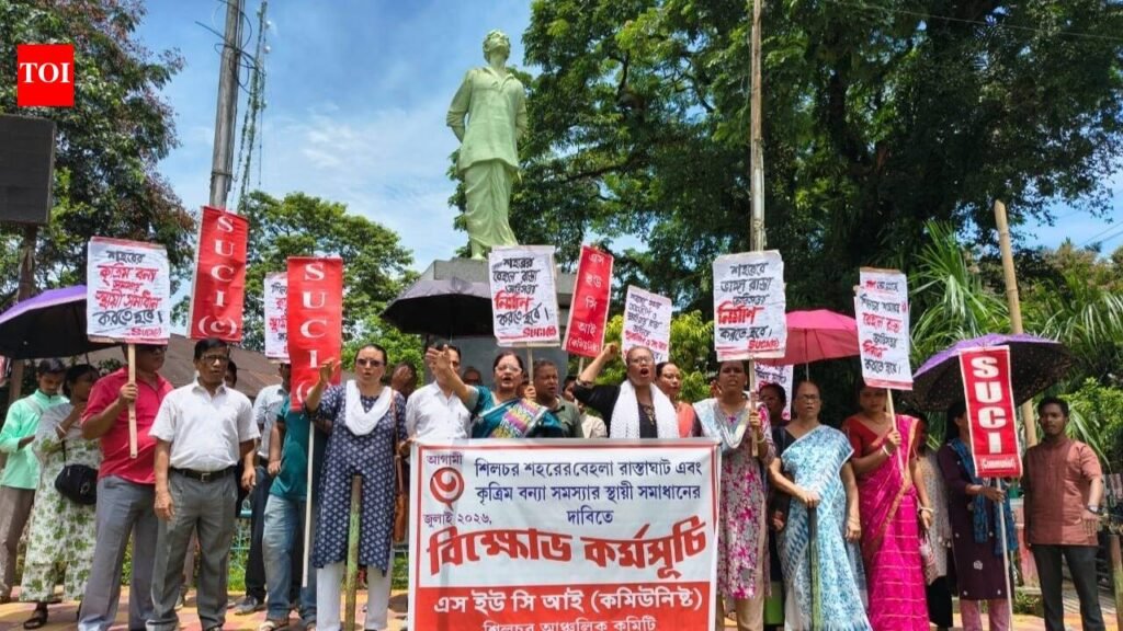 SUCI-C protest in Silchar over poor roads, waterlogging | Guwahati News