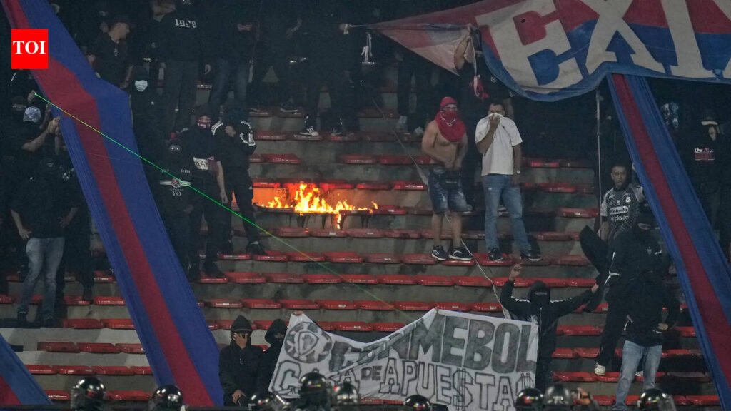 South America’s Champions League match stopped less than 2 mins in after fans started burning stadium sections | International Sports News