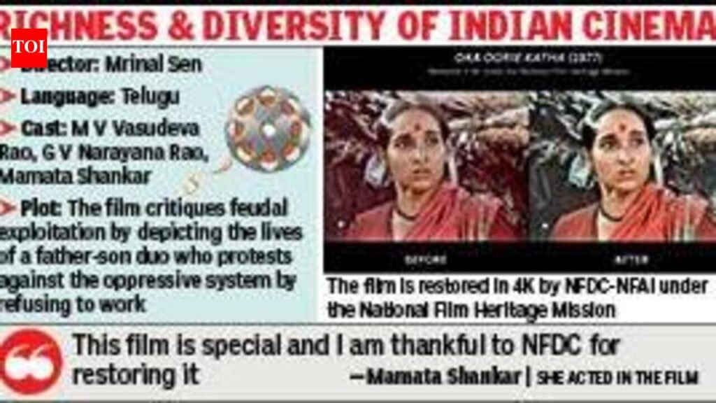 Restored Mrinal Sen’s ‘Oka Oorie Katha’ premieres at Karlovy Vary film fest | Kolkata News