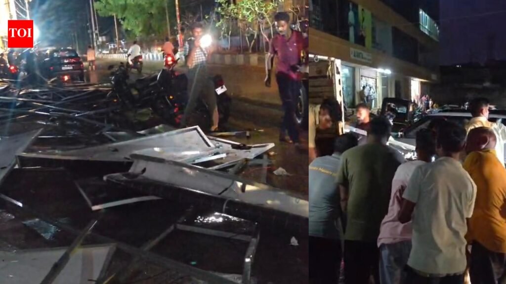 Heavy rain batters Rajasthan: Man killed, two grandsons injured after solar panels ripped off hotel rooftop crash onto road | Jaipur News