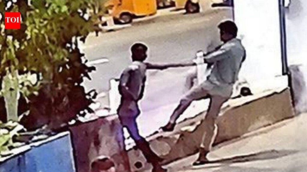 Kodad road accident turns out to be murder after CCTV shows victim was kicked by drunk man | Hyderabad News
