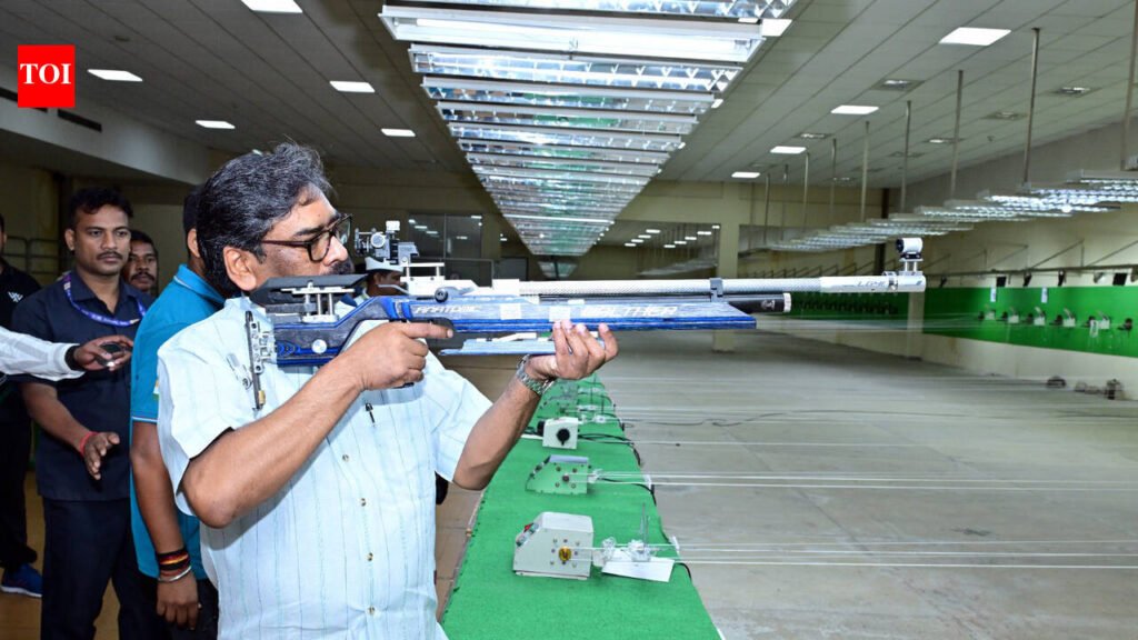 Jharkhand chief minister Hemant Soren inspects Khelgaon shooting range, flags poor maintenance | Ranchi News