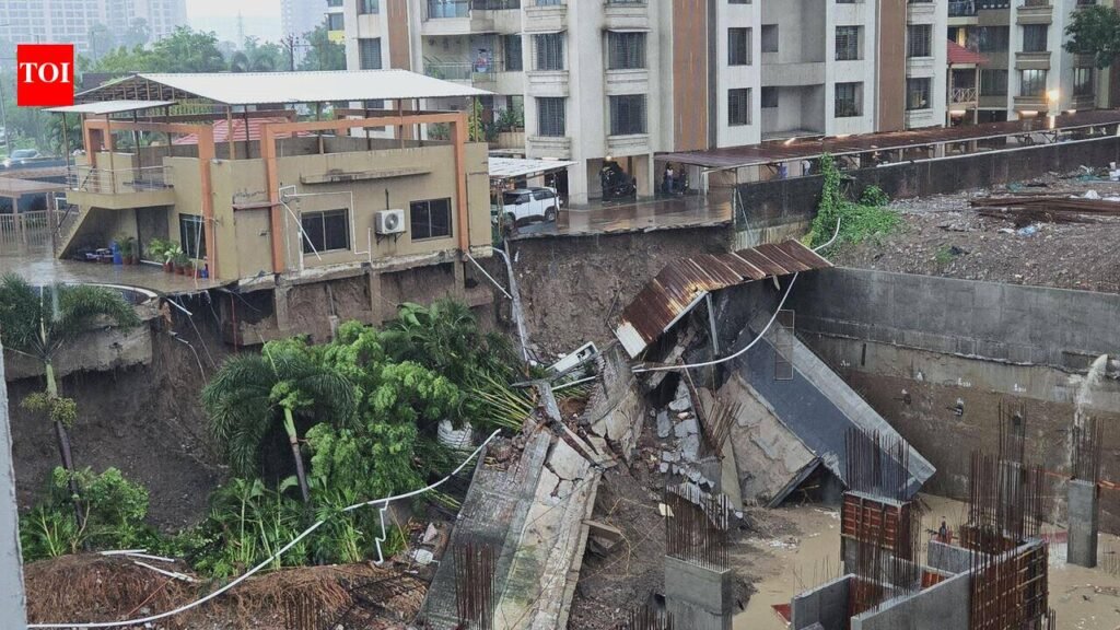 Diaphragm wall collapse alarms residents of adjacent tower | Surat News