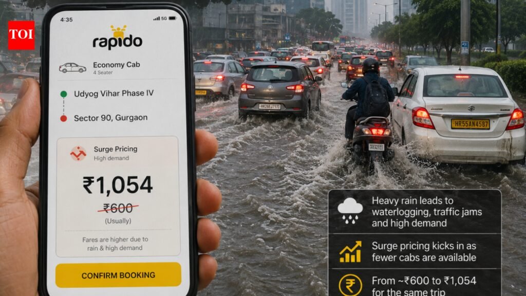 Rs 1,300 for 20km ride, rain sends cab fares soaring | Gurgaon News