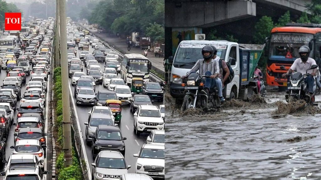 IMD issues red alert for Delhi; severe waterlogging, traffic snarls paralyse several areas across NCR | Delhi News