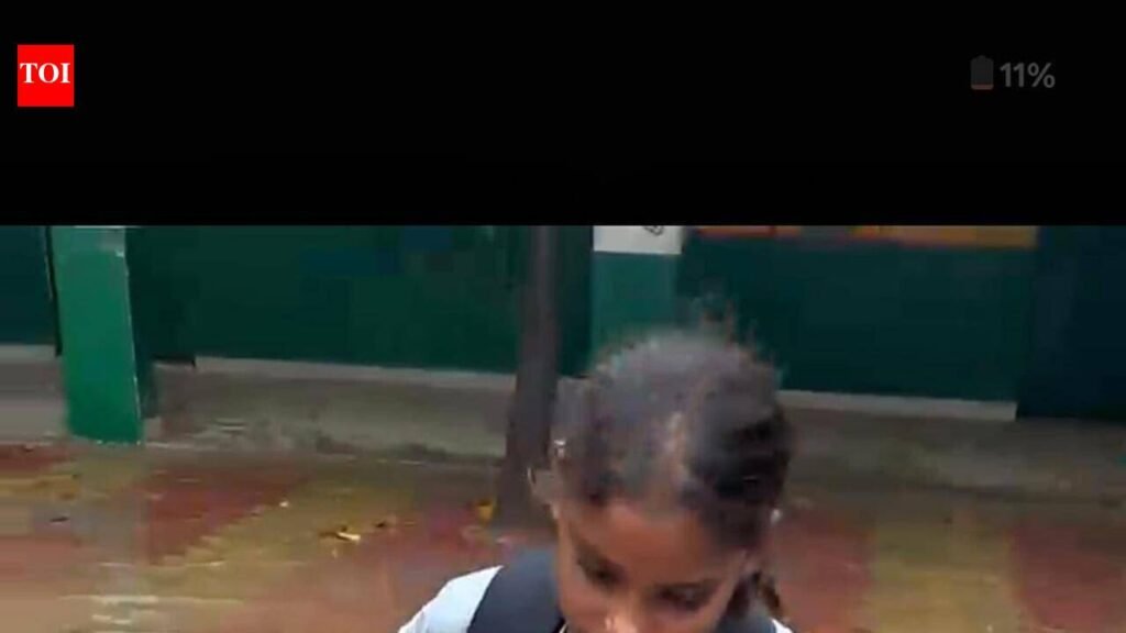 Noida govt schools flooded, kids wade their way to classrooms | Noida News