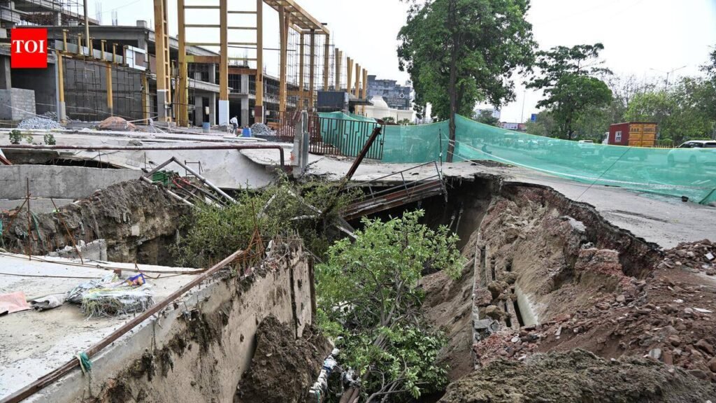 Potholes to cave-ins: Noida roads could not take one spell of rain | Noida News