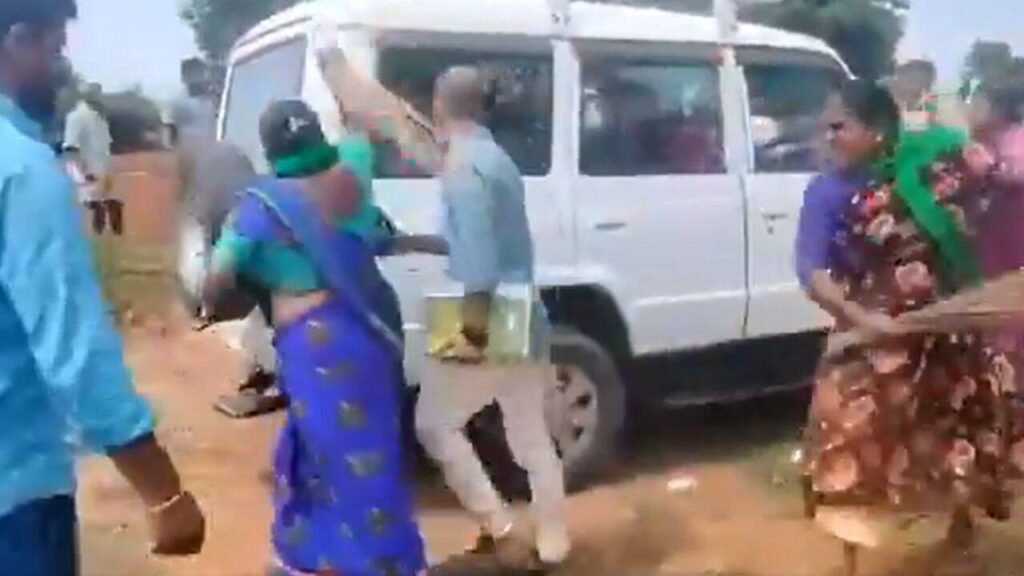 Watch: Women thrash officials with brooms, chase them away as Bidadi Township survey faces fierce resistance | Bengaluru News