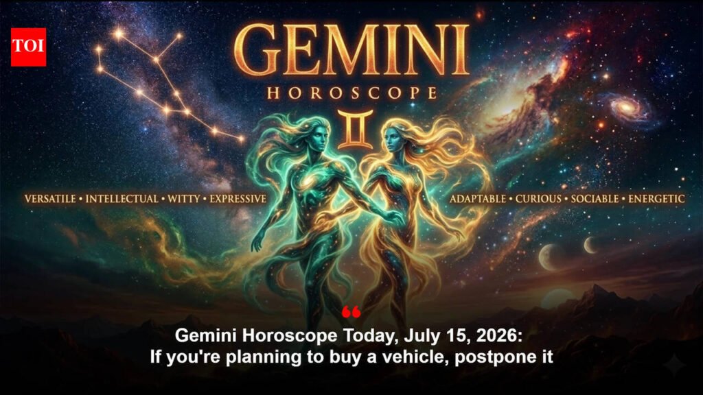 Gemini Horoscope Today, July 15, 2026: If you’re planning to buy a vehicle, postpone it