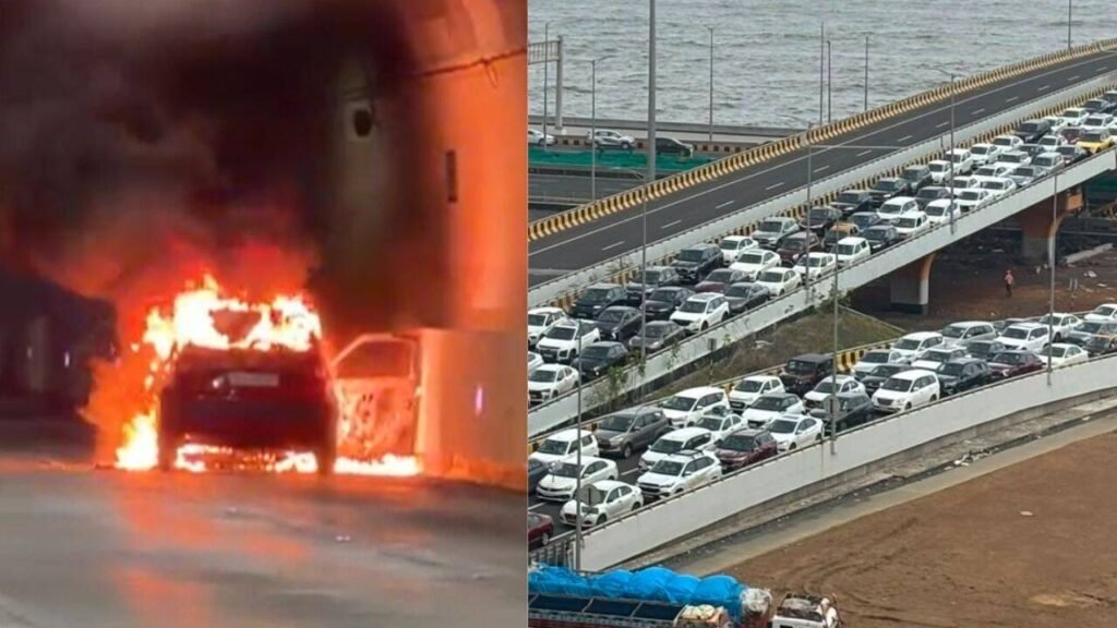 Fire breaks out in moving car inside Mumbai Coastal Road tunnel; traffic hit | Mumbai News