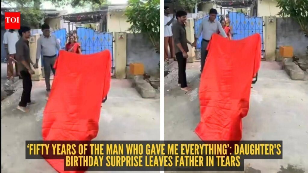 ‘Fifty years of the man who gave me everything’: Daughter’s birthday surprise leaves father in tears