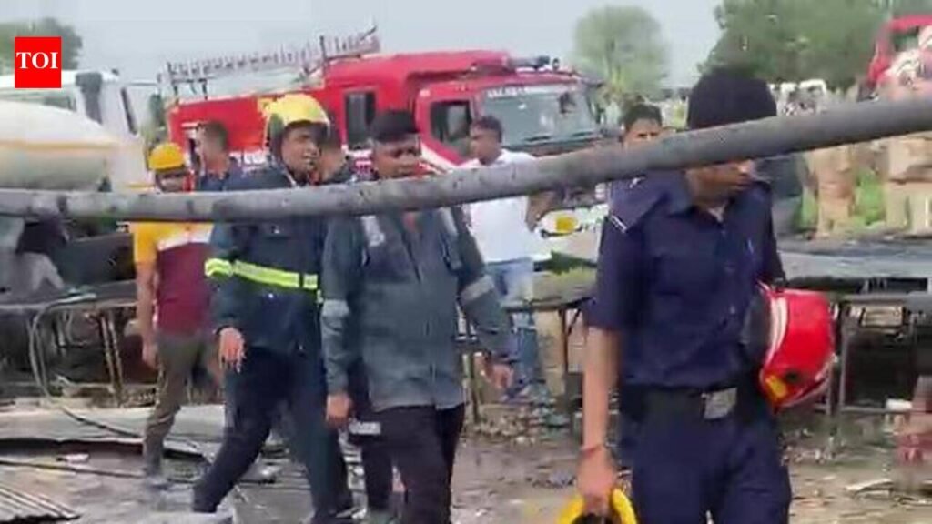 Ramol cracker unit fire: Ahmedabad mayor visits site, promises action against those responsibile | Ahmedabad News