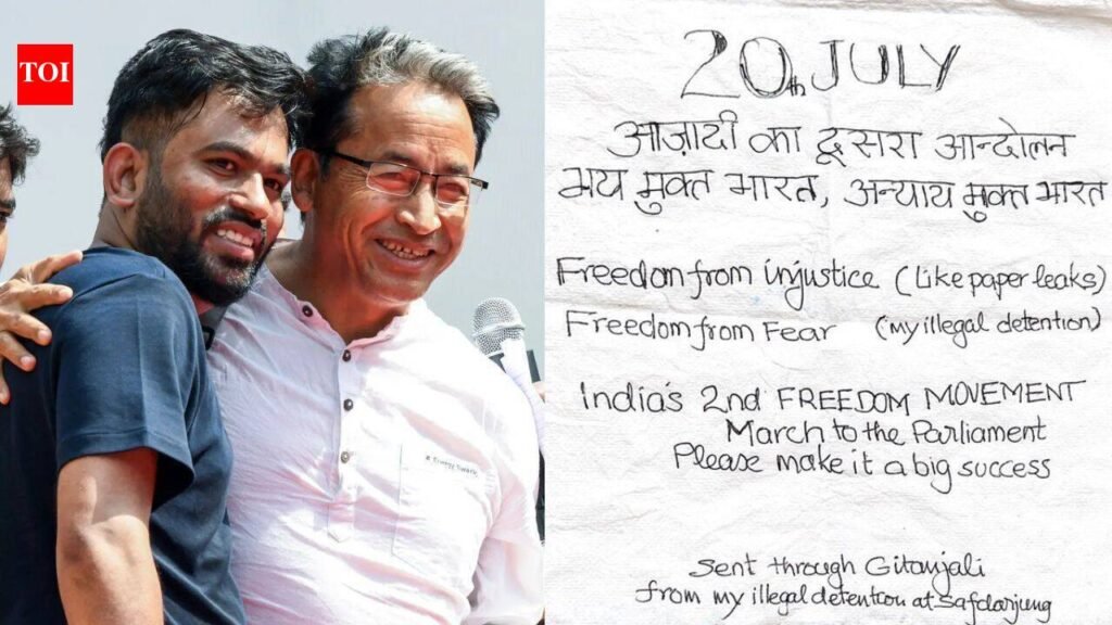 ‘Sent from my illegal detention’: Sonam Wangchuk’s message from Safdarjung Hospital calls for ‘freedom from fear, freedom from injustice’ | Delhi News