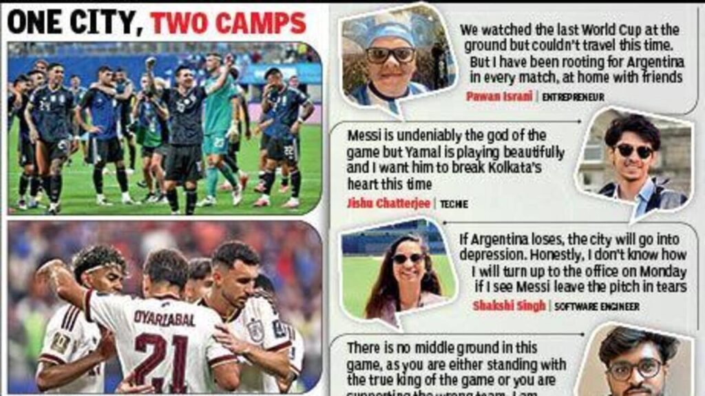 Final frenzy reaches fever pitch: Kol wall of support for Messi as others consolidate behind Spain | Kolkata News