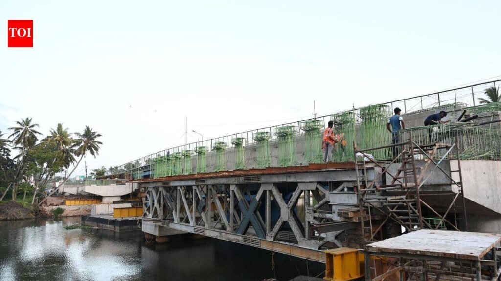 Thiruvallam service bridge likely to open in four months as NHAI speeds up work | Thiruvananthapuram News