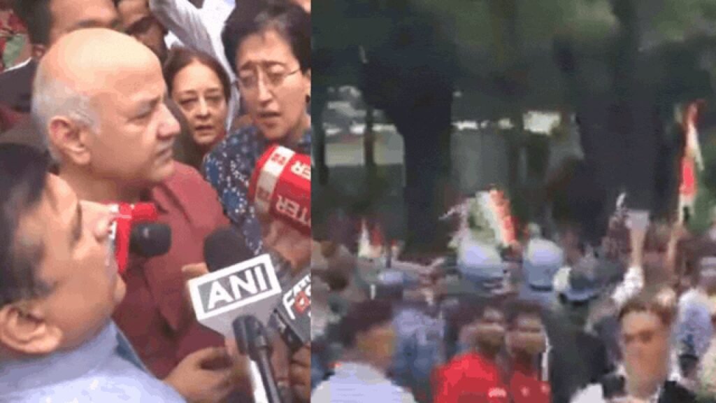 Manish Sisodia, Atishi and Sanjay Singh scale barricades to join CJP protest at Jantar Mantar; watch | Delhi News