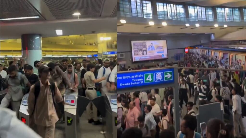 Delhi Metro meltdown: Lathi-charge, locked gates, commuters jump AMC gates as Parliament protest explodes | Delhi News