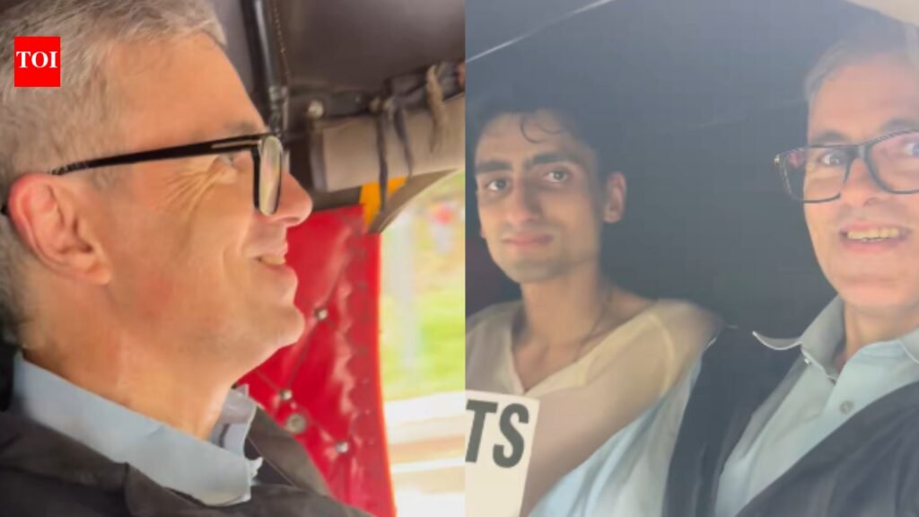 Watch: Omar Abdullah ditches car for auto-rickshaw to attend J&K statehood protest in Delhi amid Jantar Mantar chaos | Delhi News
