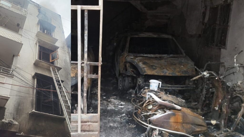Massive blaze at Delhi residential building triggers cylinder explosions; 8 rescued | Delhi News