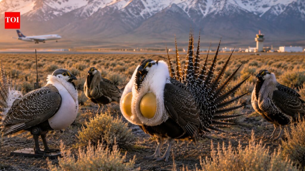 Scientists deploy robot birds in Wyoming’s Grand Teton National Park to lure a critically declining local sage-grouse population away from an airport and revive its numbers | World News