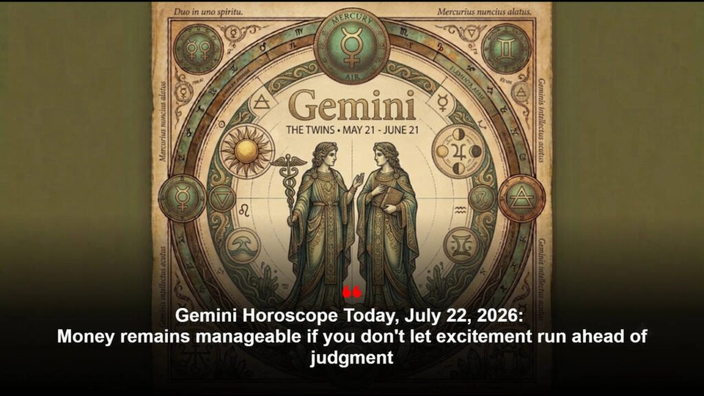 Gemini Horoscope Today, July 22, 2026: Money remains manageable if you don’t let excitement run ahead of judgment