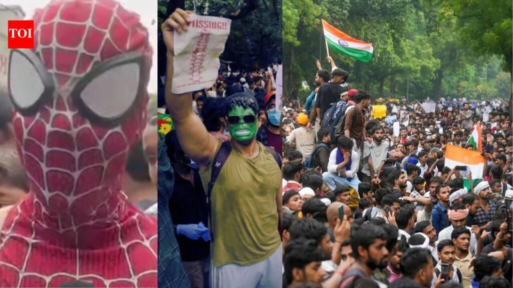 Spider-Man, Hulk join students at Jantar Mantar as pop culture reaches CJP-led protest | Delhi News