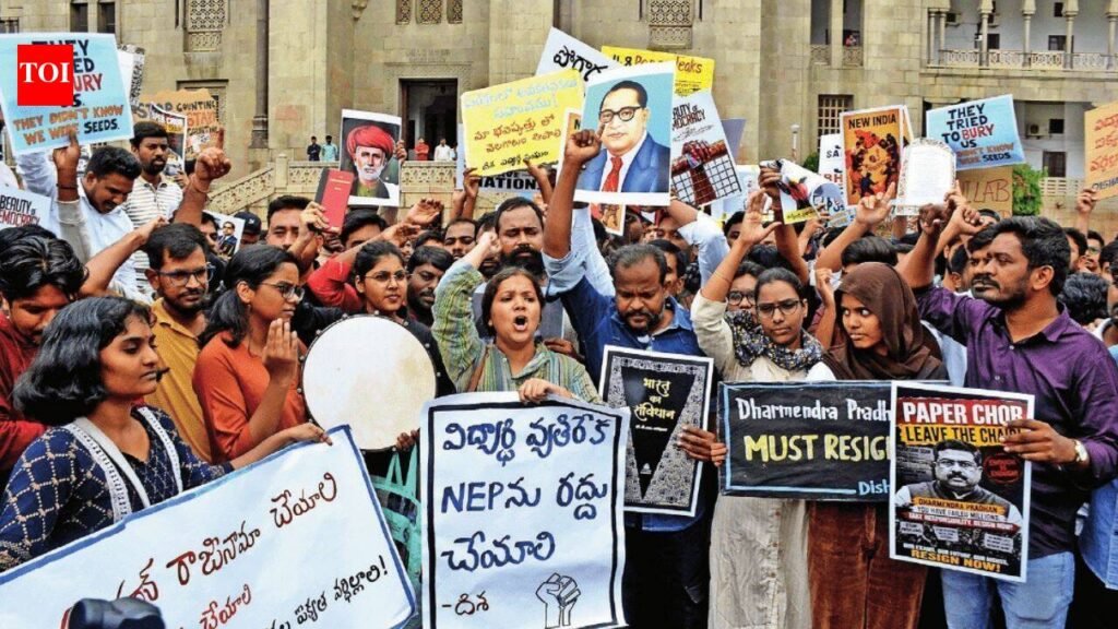 NEET fury grips Hyderabad; students demand justice, parties trade blows | Hyderabad News