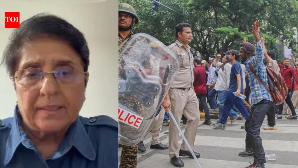 CJP stir: Kiran Bedi suggests civil defence volunteers as first line, calls it ‘safest way’ to avert police-student confrontation | Delhi News