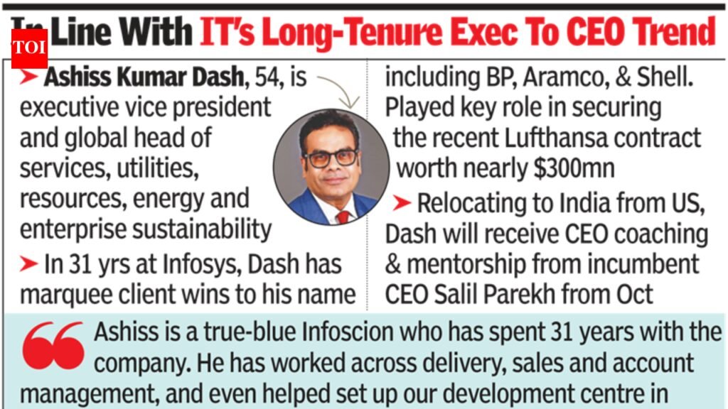 Infosys picks 31-year veteran Ashiss Dash as next CEO | Bengaluru News
