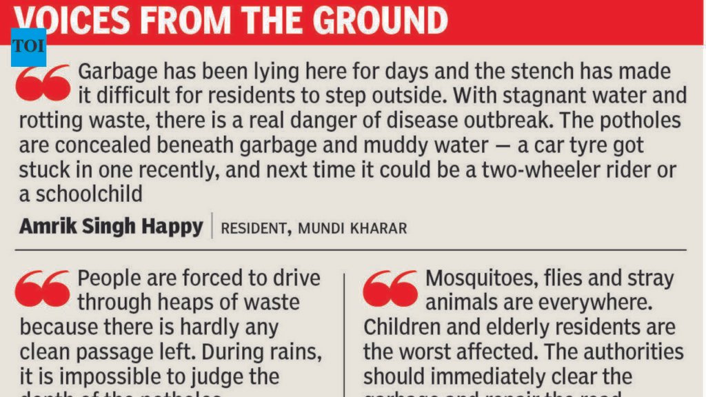 500-metre garbage dump raises a stink | Chandigarh News