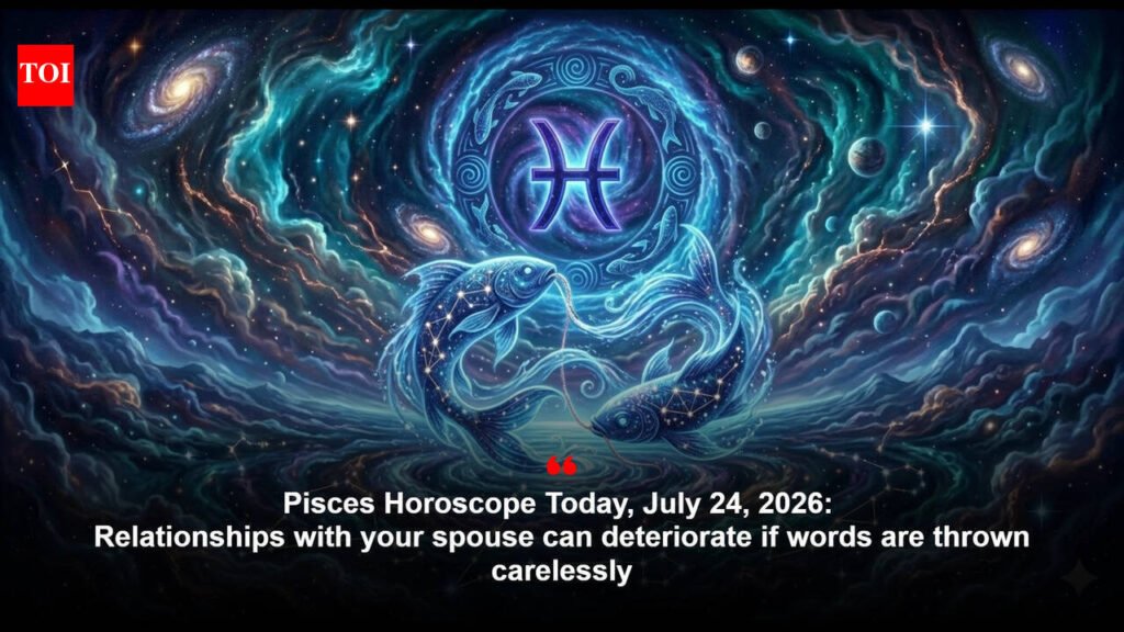 Pisces Horoscope Today, July 24, 2026: Relationships with your spouse can deteriorate if words are thrown carelessly