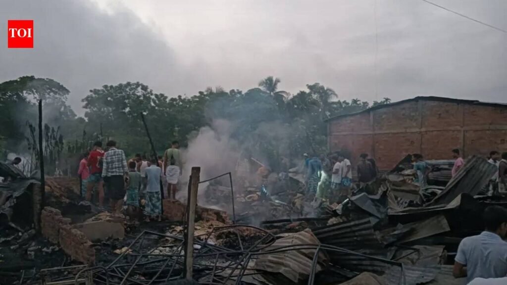Over 20 shops gutted in Hailakandi market fire | Guwahati News
