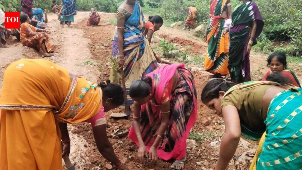 Villagers in Gajapati district join hands to repair 5km damaged road | Bhubaneswar News