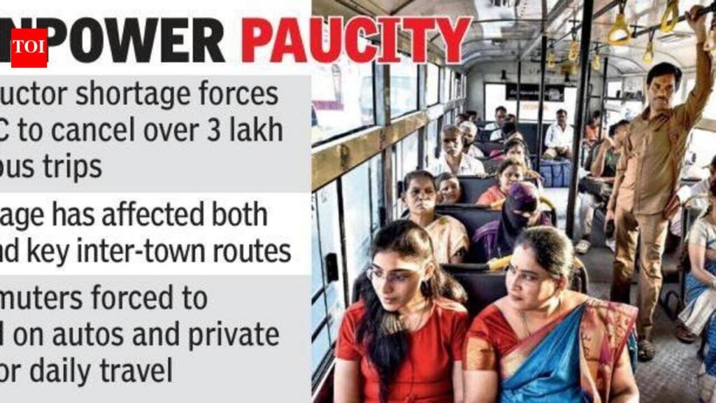 TGSRTC’s conductor crunch throws services out of gear across state | Hyderabad News