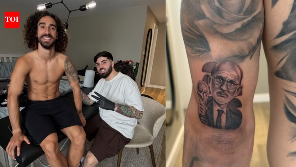Cucurella fulfils bizarre World Cup promise by permanently tattooing De la Fuente’s face on his arm | Football News