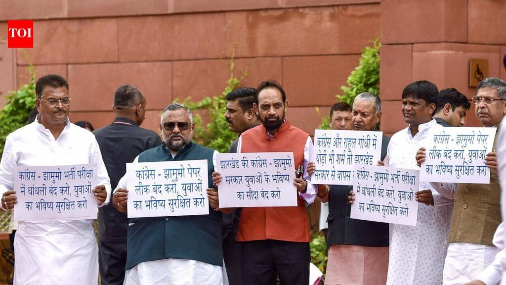 Jharkhand BJP MPs protest recruitment exam ‘irregularities’, demand CBI probe | Ranchi News