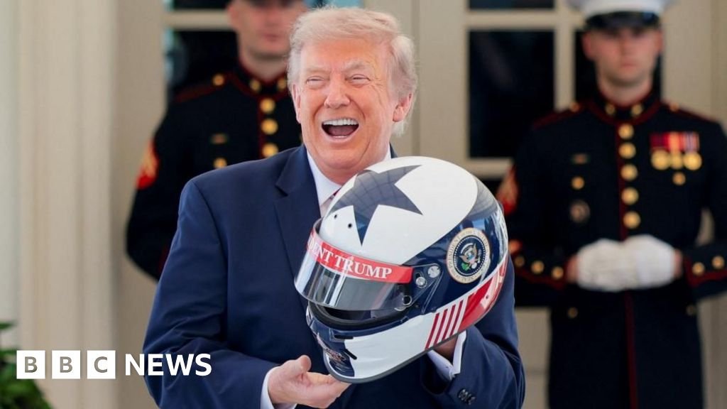 Watch: Trump watches IndyCar pit stop outside White House